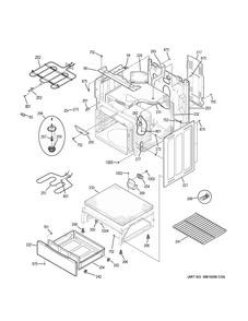 BODY PARTS Diagram and Parts List for JB655DK3WW  General Electric Range