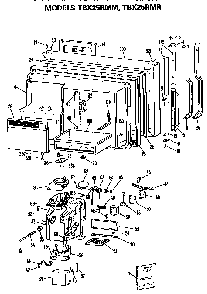 Freezer Door Diagram and Parts List for TBX25RMMWHD  General Electric Refrigerator