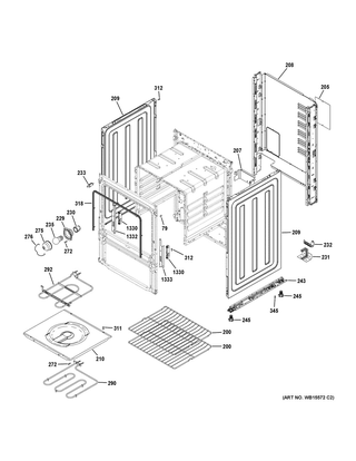 Body Parts Diagram and Parts List for QAS740RM1SS  General Electric Range