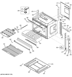Body Parts Diagram and Parts List for JCT5000DF2WW  General Electric Wall Oven