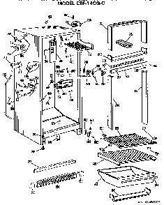 Cabinet Parts Diagram and Parts List for CTF14CGC  Hotpoint Refrigerator
