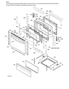 DOOR & DRAWER PARTS Diagram and Parts List for JCB635DF2BB  General Electric Range