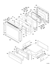 DOOR-DRAWER Diagram and Parts List for JCBP84DP2BB  General Electric Range