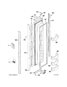 FREEZER DOOR Diagram and Parts List for ZIS420NRK  General Electric Refrigerator