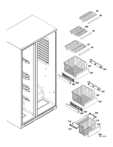 FZ SHELVES Diagram and Parts List for PIR23MGTABV  General Electric Refrigerator
