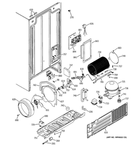 Sealed System & Mother Board Diagram and Parts List for HSS22BDMCWH  Hotpoint Refrigerator