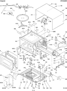 BODY PARTS Diagram and Parts List for HTC1246W  General Electric Microwave