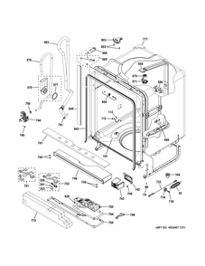 BODY PARTS Diagram and Parts List for GDT635HGJ5WW  General Electric Dishwasher