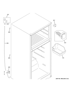Ice Maker Diagram and Parts List for GIE17GSNBRSS  General Electric Refrigerator