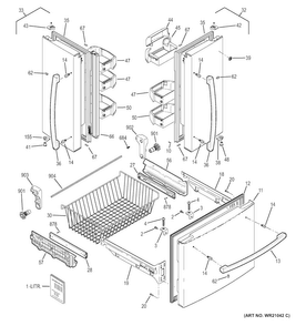 Doors Diagram and Parts List for GNS23GMHBFES  General Electric Refrigerator