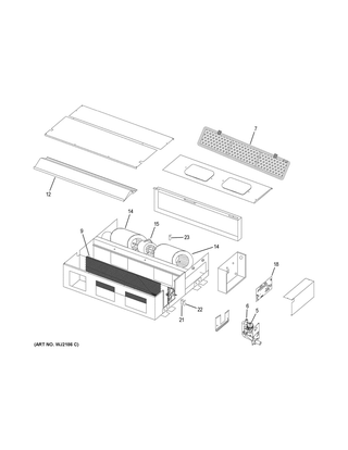 Room Air Conditioner Diagram and Parts List for MVAH030MV2AA  General Electric Air Conditioner