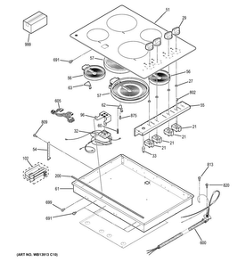 Part Location Diagram of WB18X32535 GE Infinite Wire Harness (Right)