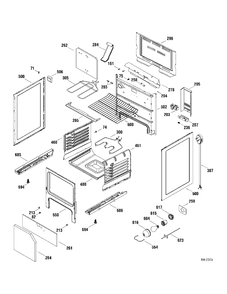 BODY PARTS Diagram and Parts List for ECBS68DM1WW  General Electric Range
