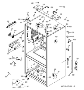 Case Parts Diagram and Parts List for CWE23SSHESS  General Electric Refrigerator