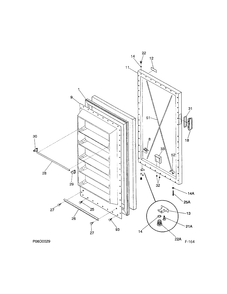 FREEZER DOOR Diagram and Parts List for 86150-3  General Electric Freezer