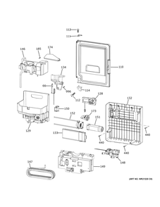 Ice Maker And Dispenser Diagram and Parts List for PVD28BYNDFS  General Electric Refrigerator