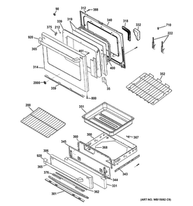 Door & Drawer Parts Diagram and Parts List for C2S985SET7SS  General Electric Range