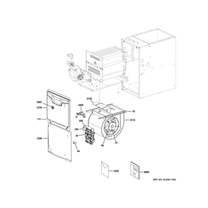 Cabinet (1) Diagram and Parts List for NF80X060S3AR01  General Electric Furnace