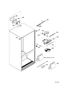 FF FUNCTIONAL PARTS Diagram and Parts List for GNR22DSEAFBS  General Electric Refrigerator
