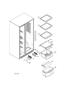 FF SHELVES Diagram and Parts List for GSR23YBWKSS  General Electric Refrigerator