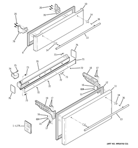 FREEZER DOORS Diagram and Parts List for ZFGB21HZJSS  General Electric Refrigerator