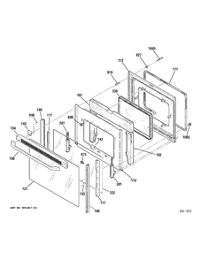 DOOR Diagram and Parts List for JCBP81DM3BB  General Electric Range