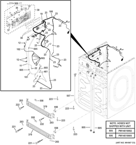 Cabinet Diagram and Parts List for GFWR2700H0WW  General Electric Washer