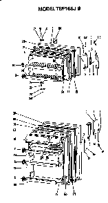 Doors Diagram and Parts List for TBF16SJBR  General Electric Refrigerator