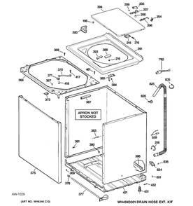 Cabinet Diagram and Parts List for PSE25KSHBESS  General Electric Washer