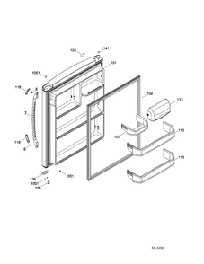 FF DOOR Diagram and Parts List for HBRC0FADARWW  General Electric Refrigerator