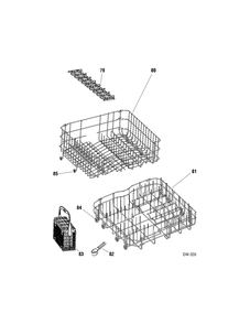 RACKS Diagram and Parts List for GSD3800K01SB  General Electric Dishwasher