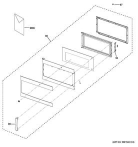 Door Parts Diagram and Parts List for DVM7195DF1BB  General Electric Microwave