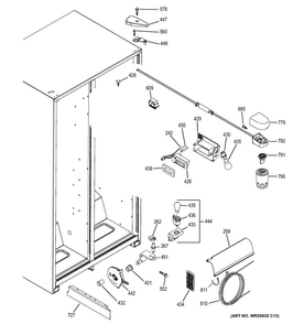 Fresh Food Section Diagram and Parts List for GSE22ETHBWW  General Electric Refrigerator