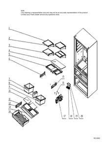 SHELVES Diagram and Parts List for MWS21FSKASS  General Electric Refrigerator