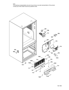 FUNCTIONAL PARTS FZ Diagram and Parts List for PNE25JGKCKWW  General Electric Refrigerator