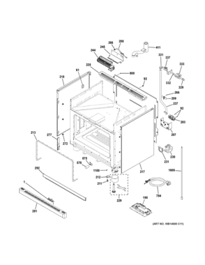 BODY PARTS Diagram and Parts List for C2Y366SEL1SS  General Electric Range