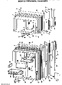 Doors Diagram and Parts List for TBXW19ZPCRWH  General Electric Refrigerator