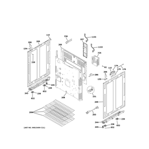 Body Parts Diagram and Parts List for PGS960YP3FS  General Electric Range
