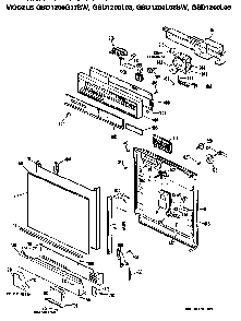 Front/control Panel Diagram and Parts List for GSD1200L09  General Electric Dishwasher