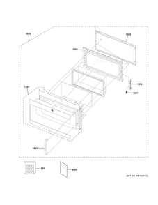 Door Parts Diagram and Parts List for PSA9240SF3SS  General Electric Microwave