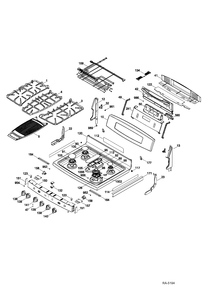 CONTROL PANEL & COOKTOP Diagram and Parts List for PCGB930SET3SS  General Electric Range