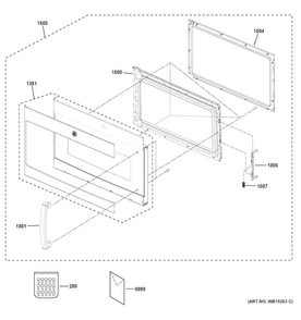 Door Parts Diagram and Parts List for PVM9179EF1ES  General Electric Microwave