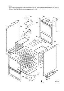 BODY PARTS Diagram and Parts List for JCAS745M3WW  General Electric Range