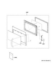 Door Parts Diagram and Parts List for RVM5160DH8BB  General Electric Microwave
