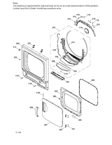DOOR DRYER Diagram and Parts List for GUD37ESMJ1DG  General Electric Washer