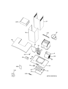 Range Hood Diagram and Parts List for PV970N3SS  General Electric Range Hood