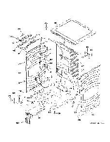 Cabinet And Top Panel Diagram and Parts List for GFD55ESPR1RS  General Electric Washer
