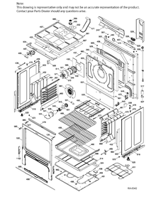BODY PARTS Diagram and Parts List for JCB840DF2WW  General Electric Range