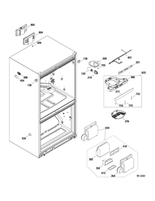 Ff Section Diagram and Parts List for JCB830SF2SS  General Electric Refrigerator