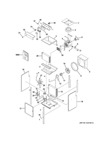 Part Location Diagram of WP98X22011 GE COMPRESSOR AND ELECTRICALS